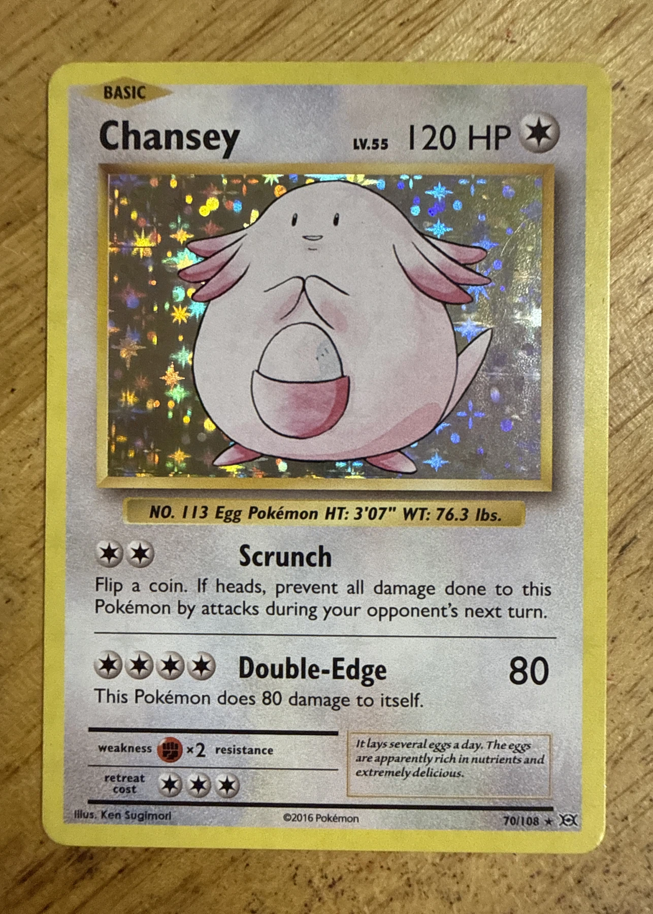 Chansey 070/108 Evolutions front card photo in GradeValue pregrading report