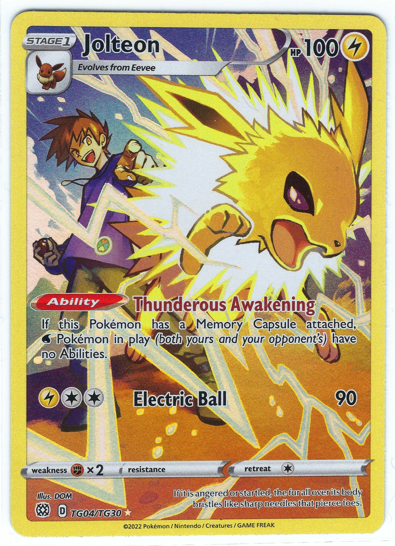Jolteon TG04/172 Brilliant Stars front card photo in GradeValue pregrading report