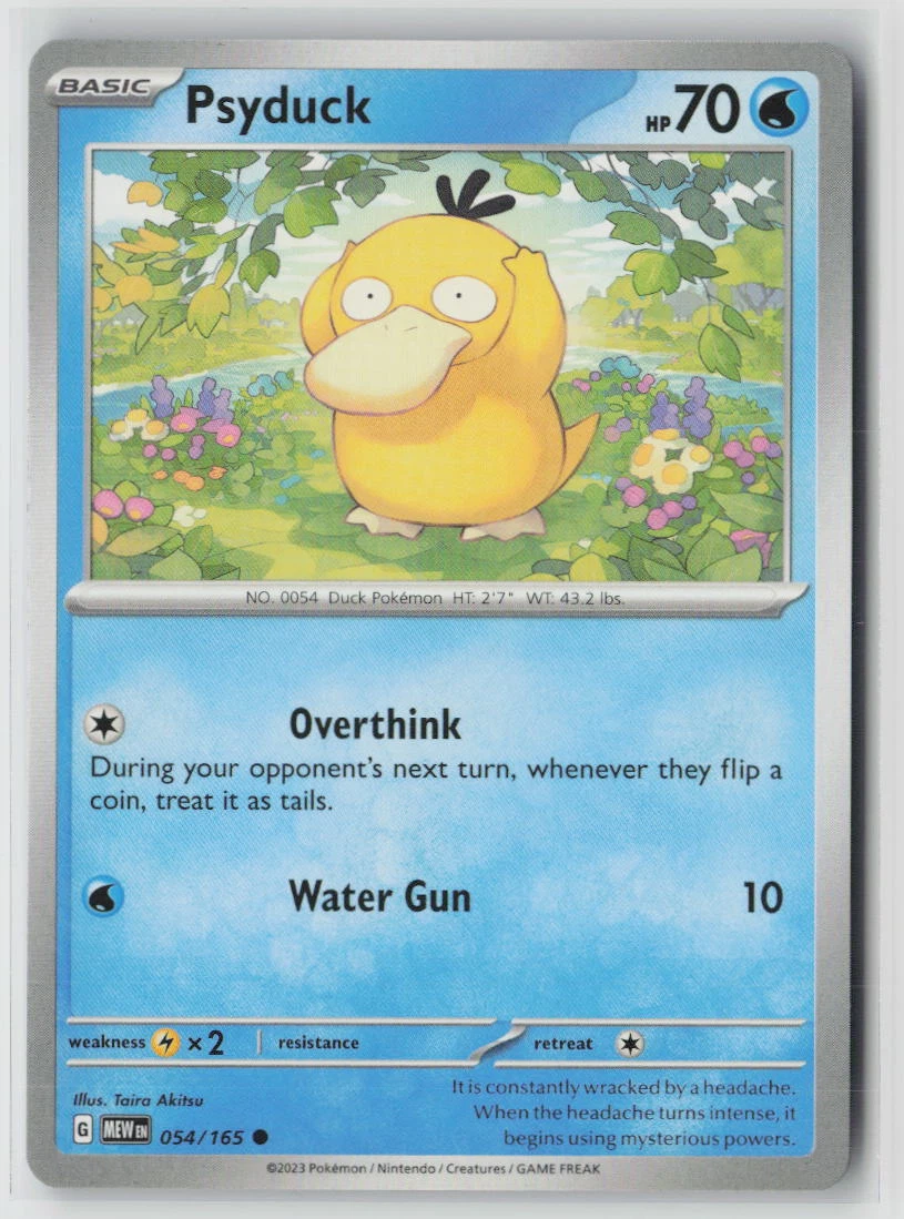 Psyduck 054/165 · Normal 151 front card photo in GradeValue pregrading report
