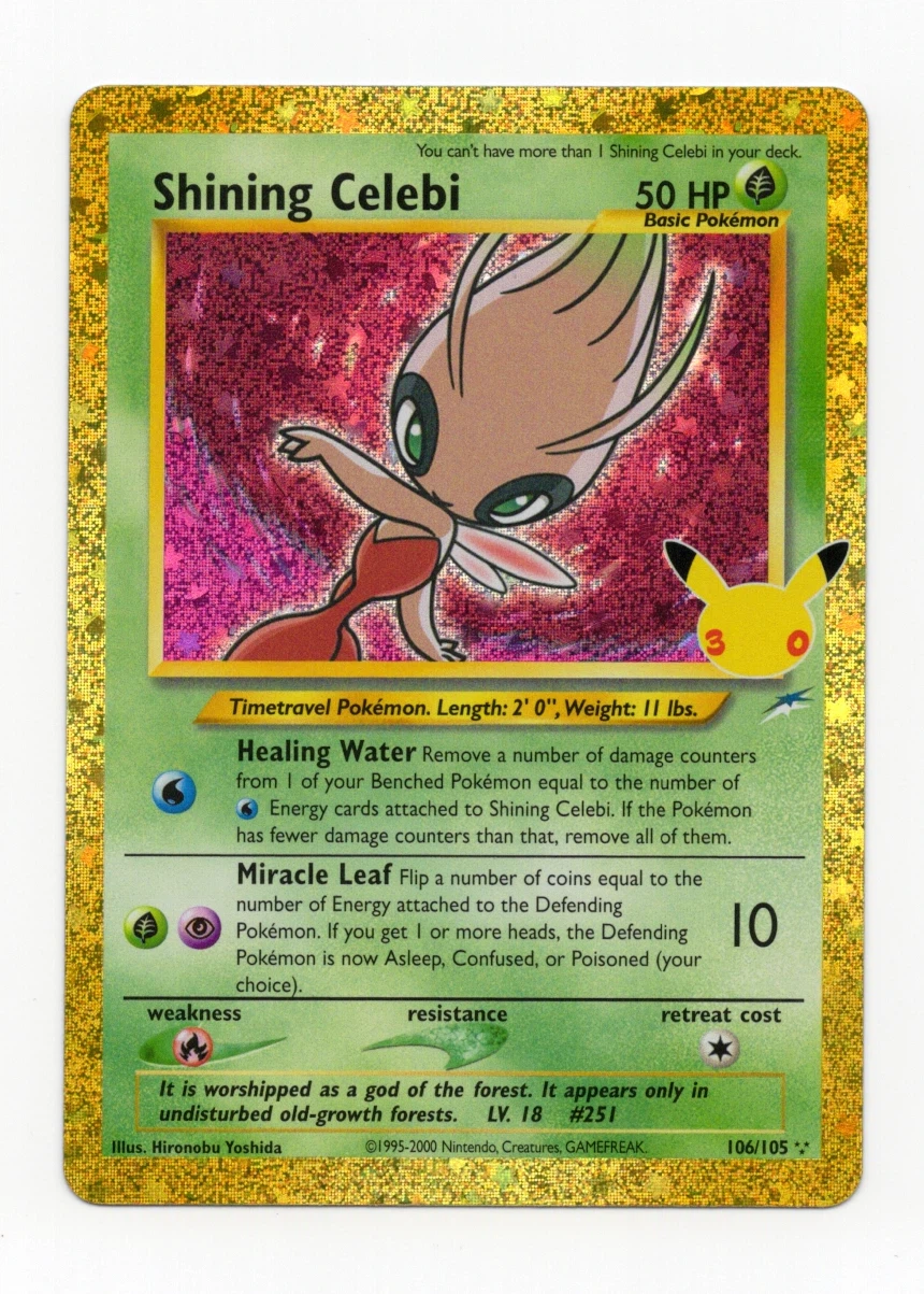 Shining Celebi 106 30th Classic Collection front card photo in GradeValue pregrading report