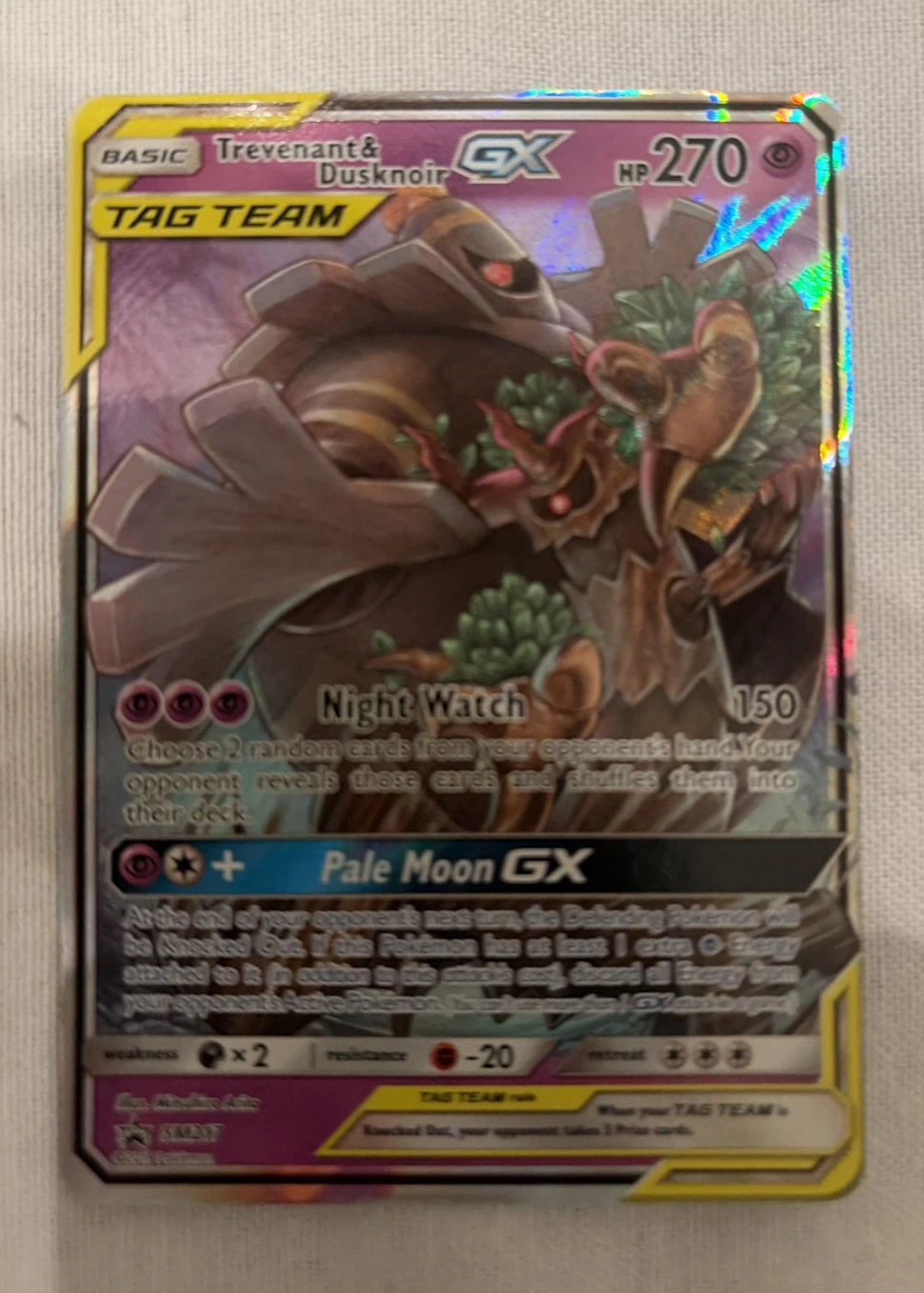 Trevenant & Dusknoir GX SM217/248 SM Black Star Promos front card photo in GradeValue pregrading report