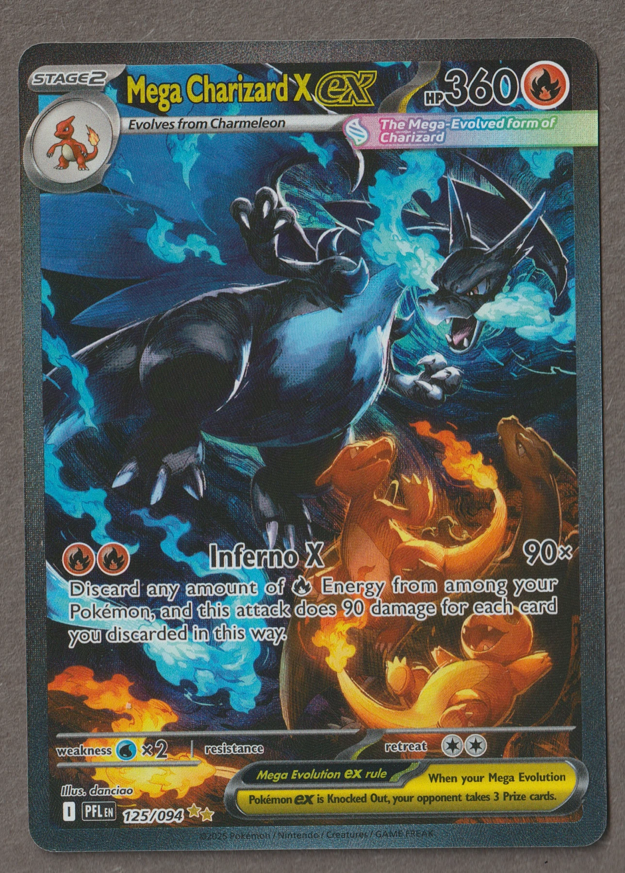 Mega Charizard X ex 125/94 Phantasmal Flames front card photo in GradeValue pregrading report