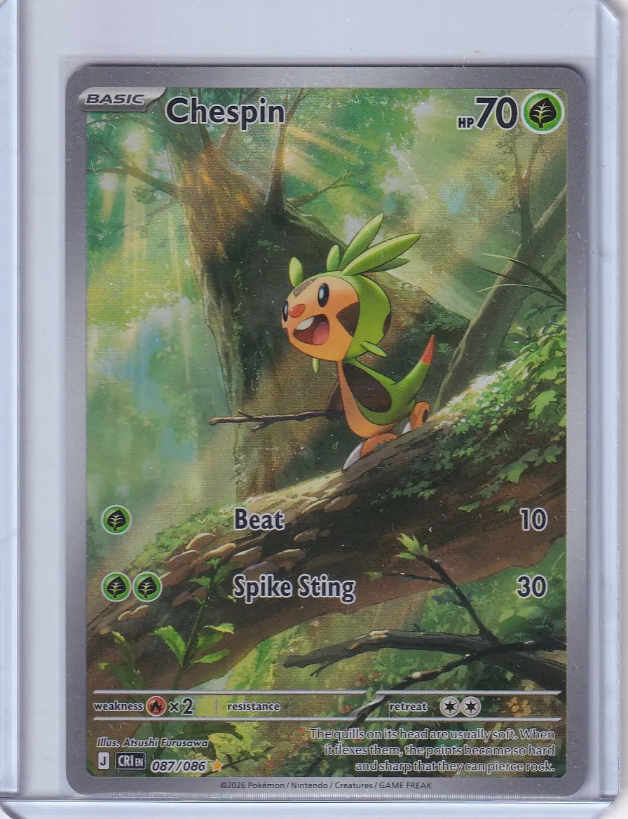Chespin 087/86 Chaos Rising front card photo in GradeValue pregrading report