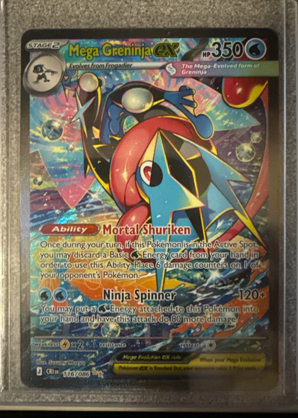 Mega Greninja ex 116/86 Chaos Rising front card photo in GradeValue pregrading report