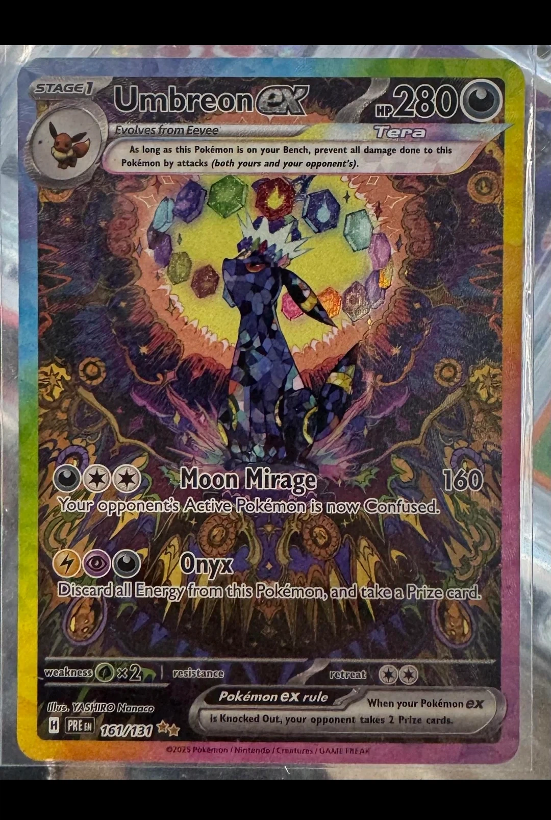 Umbreon ex 161/131 Prismatic Evolutions front card photo in GradeValue pregrading report