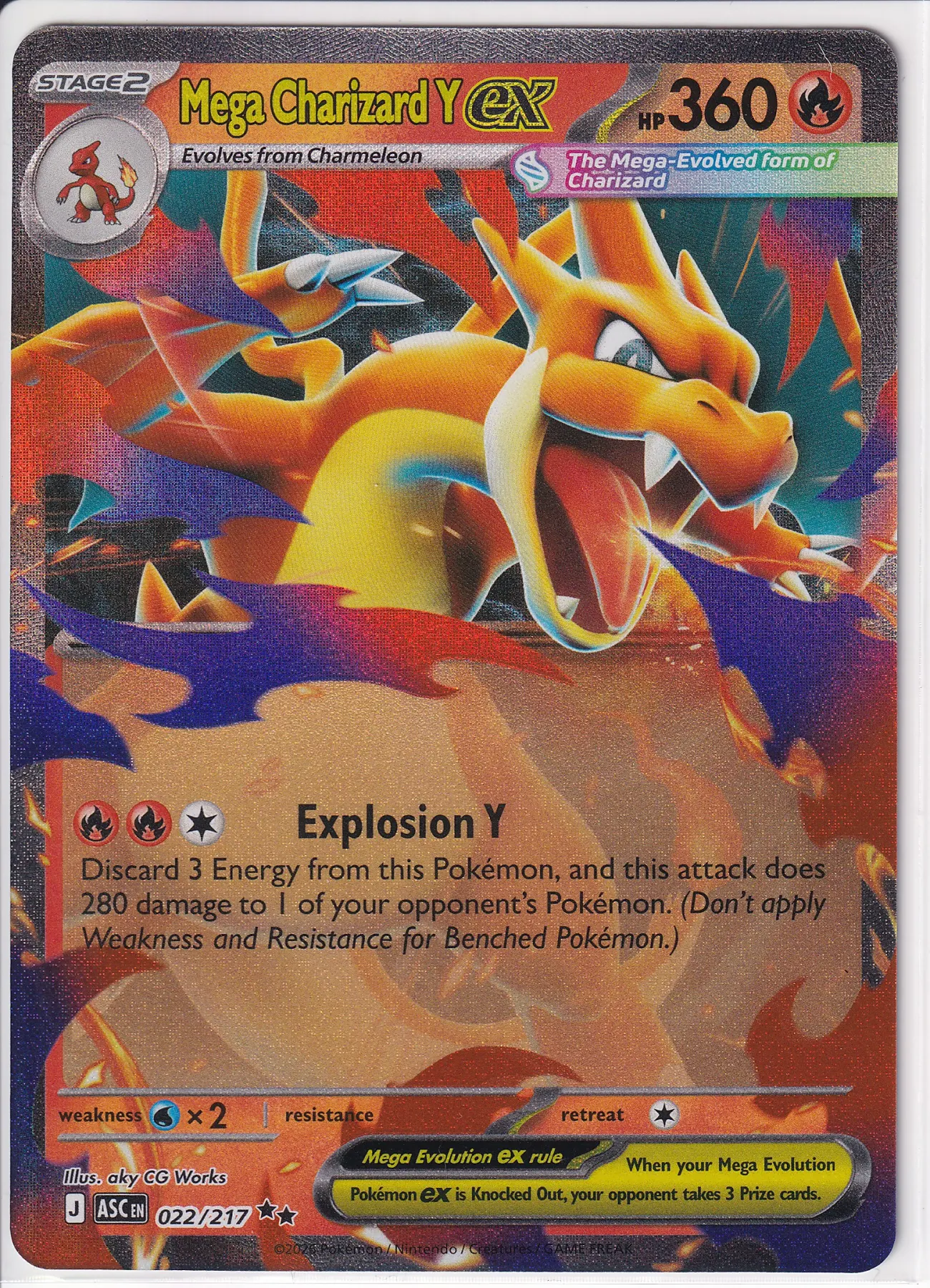 Mega Charizard Y ex 022/217 Ascended Heroes front card photo in GradeValue pregrading report