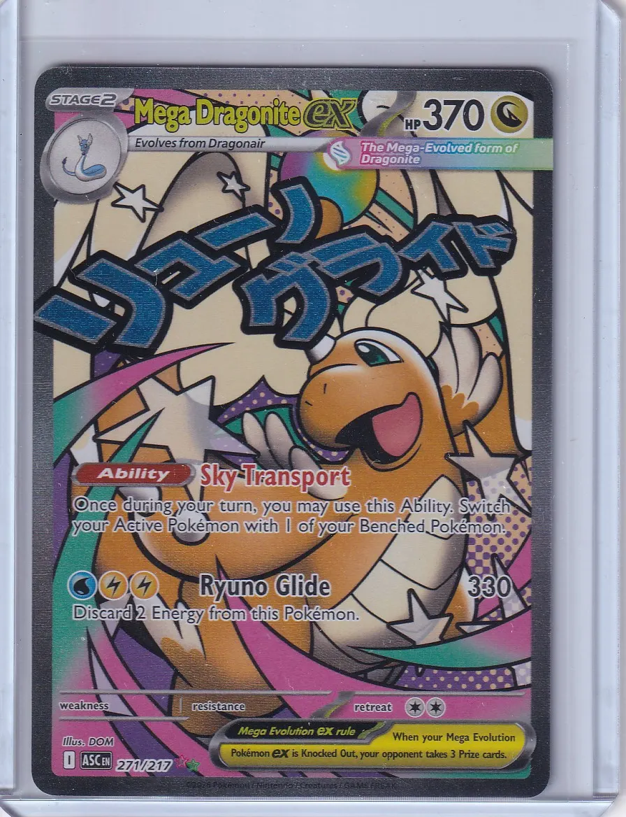 Mega Dragonite ex 271/217 Ascended Heroes front card photo in GradeValue pregrading report