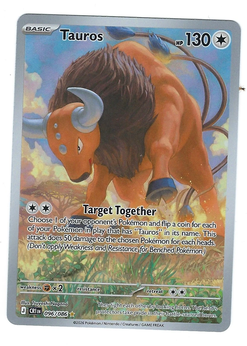 Tauros 096/86 Chaos Rising front card photo in GradeValue pregrading report