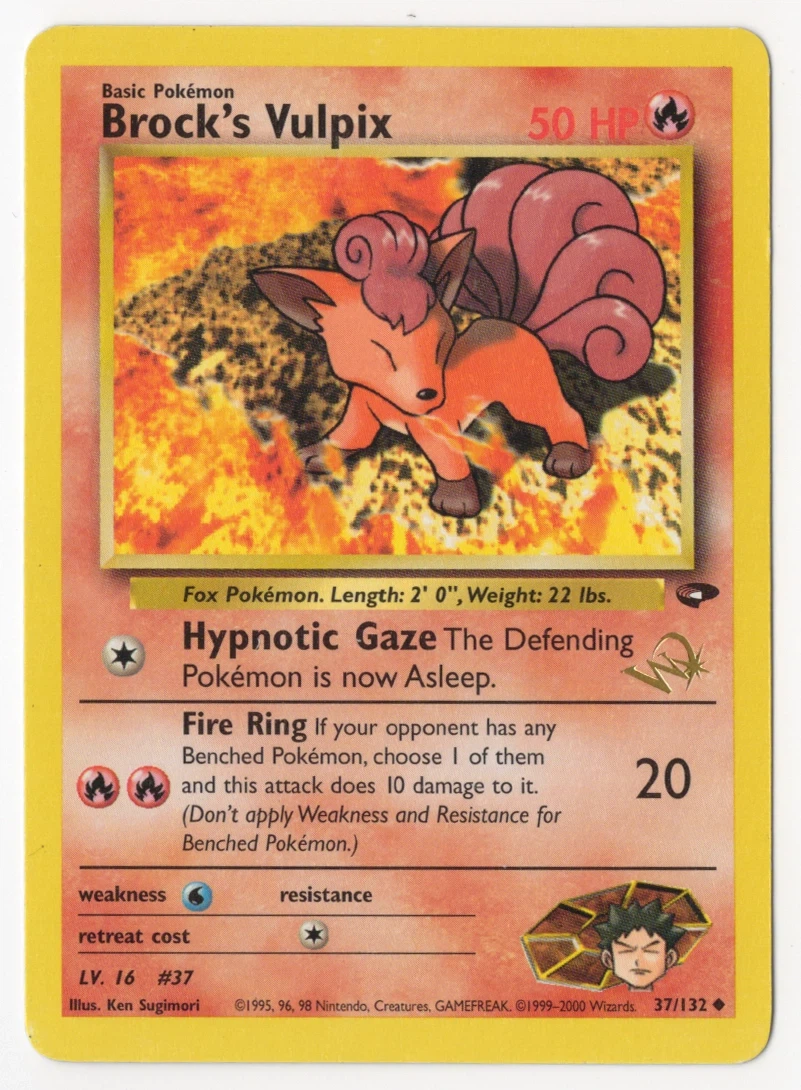 Brock's Vulpix 037/132 · Normal Gym Challenge front card photo in GradeValue pregrading report