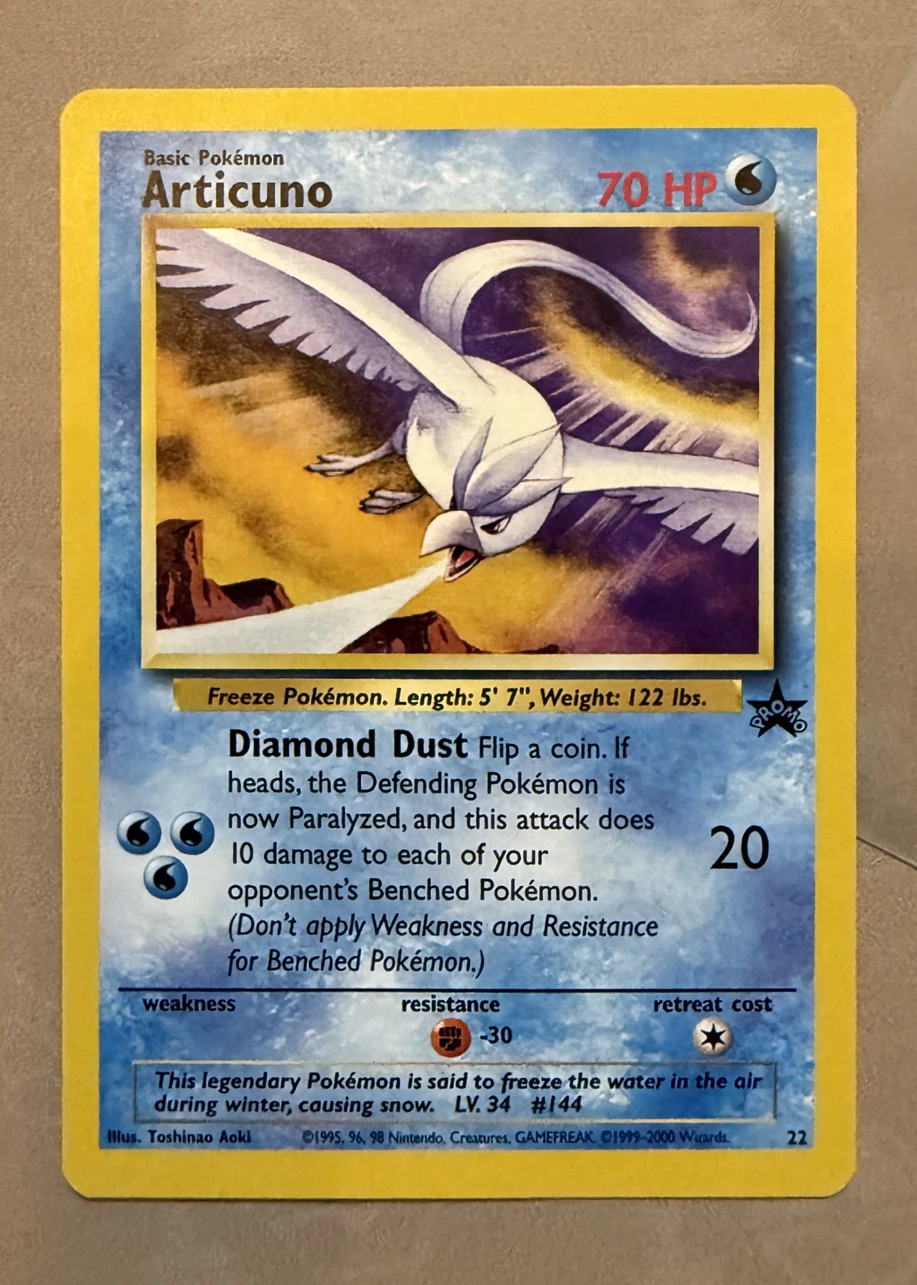 Articuno 022/53 Wizards Black Star Promos front card photo in GradeValue pregrading report