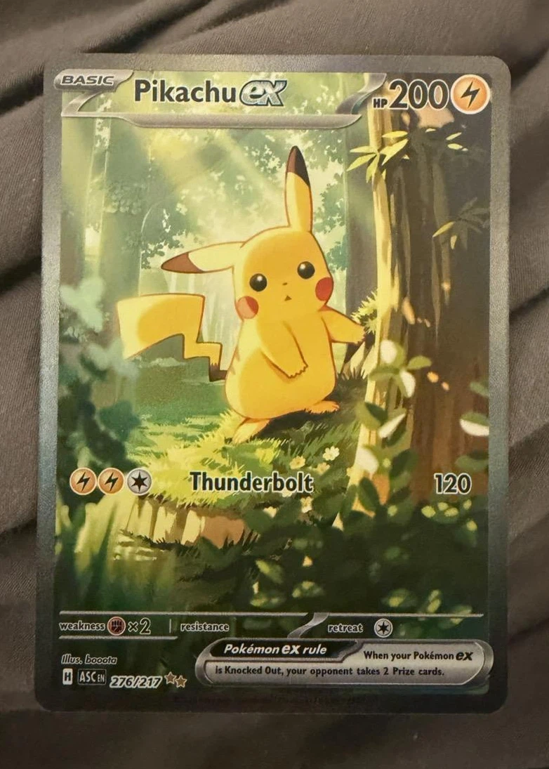Pikachu ex 276/217 Ascended Heroes front card photo in GradeValue pregrading report