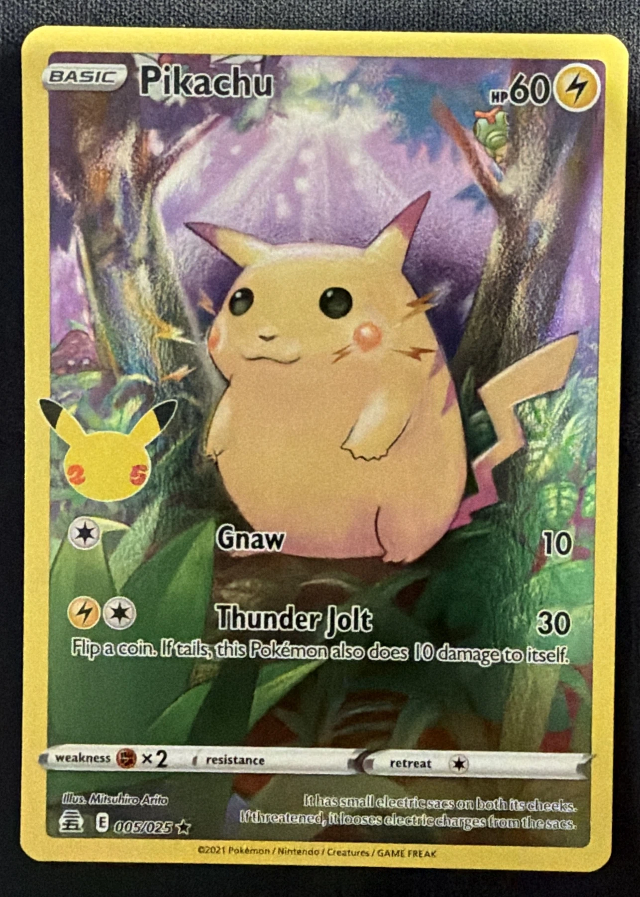Pikachu 005/25 Celebrations front card photo in GradeValue pregrading report