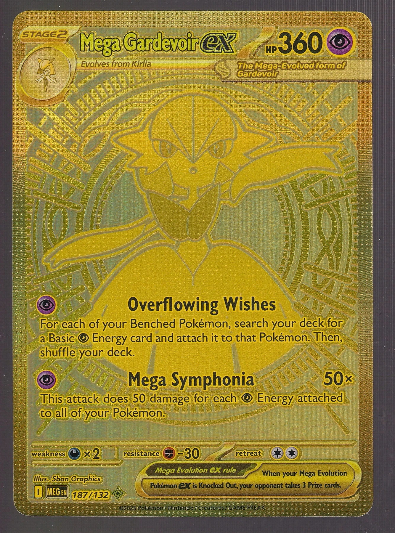 Mega Gardevoir ex 187/132 Mega Evolution front card photo in GradeValue pregrading report