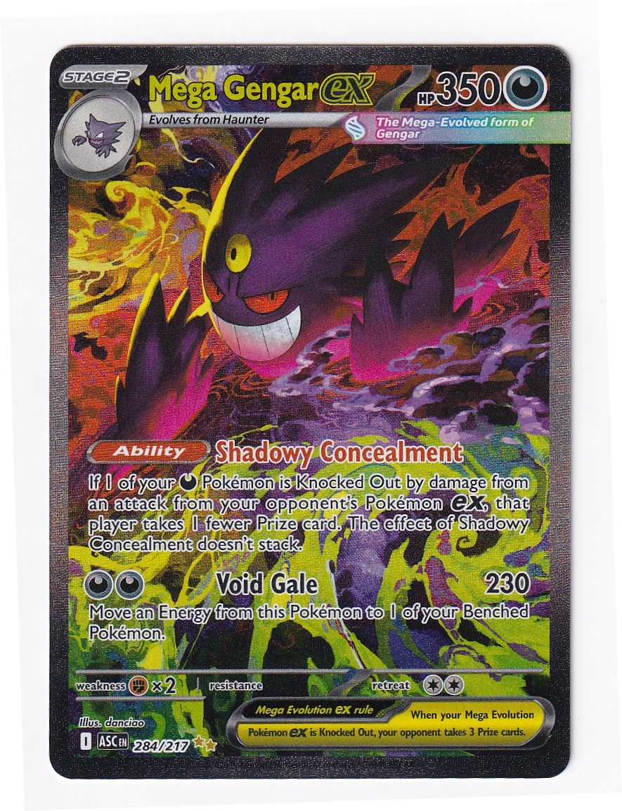 Mega Gengar ex 284/217 Ascended Heroes front card photo in GradeValue pregrading report