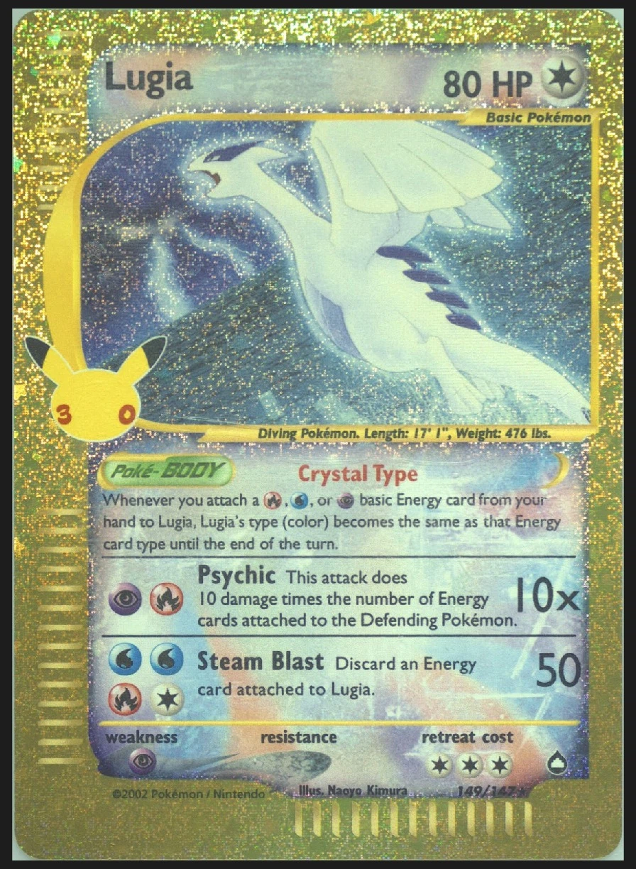 Lugia 149 30th Classic Collection front card photo in GradeValue pregrading report